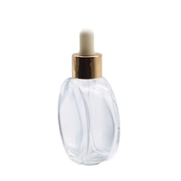 Botol Parfum Kosong Kaca Bentuk Bulan Datar Bulat 50 ml, Botol Minyak Esensial/Botol Minyak Rambut Bentuk Unik 60ml 2oz