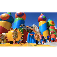 Grand château gonflable coloré pour enfants, jeux de parc d'attractions pour enfants