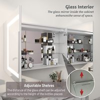 Lemari Cermin Kamar Mandi LED Modern dengan Lampu Vanity Bluetooth untuk Panel Kayu Penuh Bersertifikat UL dengan Rangka MDF untuk Penggunaan Hotel