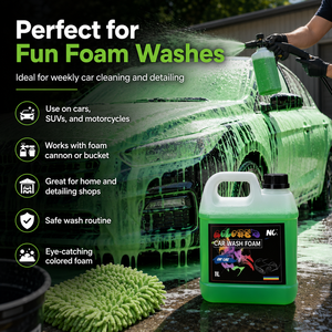 Shampoo pour lavage de voiture en mousse hautement concentré NIKELIANH 1L, vert, rose, jaune, bleu, parfum personnalisable, nettoyage en profondeur, liquide OEM - Product Image 2