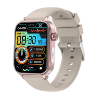 Reloj Inteligente de Salud para Personas Mayores 2024, Pantalla de 1.96 Pulgadas, IP68, Llamadas por BT, SOS, ECG, Frecuencia Cardíaca, IMC, Temperatura, Oxígeno en Sangre, para Hombres y Mujeres