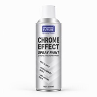 Peinture en aérosol pour jantes de voiture - Chrome argenté style acier inoxydable - Résine acrylique liquide métallique antirouille effet miroir pour peinture en poudre