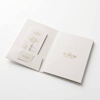 Dossier de présentation en papier pour hôtel de luxe, format A4, personnalisé avec la marque, dossier de bienvenue avec 2 poches, dossier hôtelier