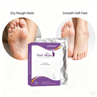 Masque exfoliant pour les pieds à la lavande, marque privée, élimination des peaux mortes, chaussettes peel-off pour salons de beauté