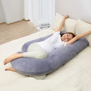Soft Velvet Memory Foam Full Body Maternity Belly Support Sleeping Pregnancy Pillows