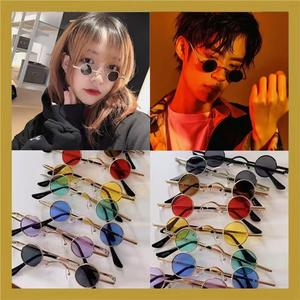 Gafas de Sol Redondas Mini Estilo Punk, Marco Metálico Negro, Protección UV375, Lentes Redondas Pequeñas para Mujer, Tipo 3 - Product Image 5