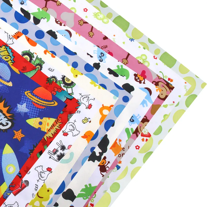 Breathable printed waterproof PUL fabric recycled 100% polyester material for cloth diaper