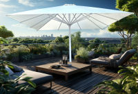 Offre Spéciale personnalisé grande taille 5x5m 6x6m 7x7m énorme parapluie extérieur bière café boisson bar parasol télescopique parasol