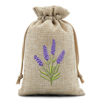 Kantong Serut Penyimpanan Lavender Kedatangan Baru Kantong Kain Kanvas Linen untuk Pembungkus Kado dan Kemasan Produk Perhiasan Mewah