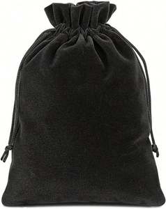 Custom Diy Christmas Birthday Party Wedding Gift Candy Earphones Black Velvet Small Pouch Bag <b>Drawstring</b> - Product Image 2