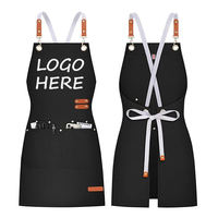 Tabliers Imperméables en Toile à Logo Personnalisé, Bretelles Croisées, Avec Poches, Réglables pour Chefs de Cuisine, Hommes et Femmes, Cuisson et Service