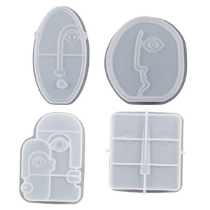 Tự làm fondant handmade xà phòng thạch cao <span class=keywords><strong>Epoxy</strong></span> nhựa hương thơm nến thơm khuôn 3D hình học trừu tượng khuôn mặt người nến Silicone khuôn - Product Image 4