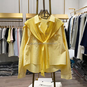 Chemises pour femmes à manches longues de haute qualité au printemps, chemises en coton pour femmes, chemises en <span class=keywords><strong>dentelle</strong></span> pour femmes et chemises rétro de couleur unie - Product Image 5