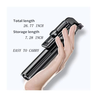 Tongkat swafoto Universal Monopod, Tripod tongkat swafoto teleskopik genggam stabil Universal Anti guncangan