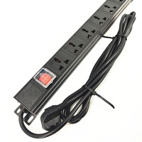 Multiprise de cabinet PDU 6 prises CA universelles avec protection contre les surtensions et les surcharges, carte d'alimentation PDU à montage en rack
