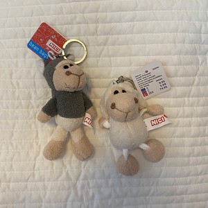 Cừu vài Keychain Túi Mặt dây chuyền ngu ngốc dễ thương ít Aries đồ chơi sang trọng 11cm bông đỏ cưỡi cuốn sách cùng một phần sang trọng - Product Image 5