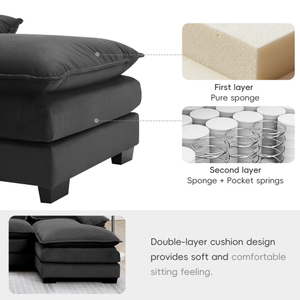 Ở nước ngoài kho chúng tôi kho hiện đại hình chữ U cắt sofa với eo gối ghế điền vào vật liệu: Bọt Túi mùa xuân sofa - Product Image 5