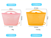 Sac de conservation en silicone alimentaire 100% sans BPA, réutilisable et personnalisé, pour la cuisine, capacité 200 ml, conception compressible, vente en gros