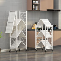 Étagère pliante amovible à 3 4 5 niveaux Étagère pliable et empilable pour la cuisine Étagère sur pied