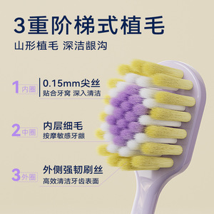 แปรงสีฟันขนนุ่ม Molar Shine ขนแปรงสามชั้น หัวแปรงกว้าง สำหรับผู้ใหญ่ แบบใช้มือ - Product Image 3