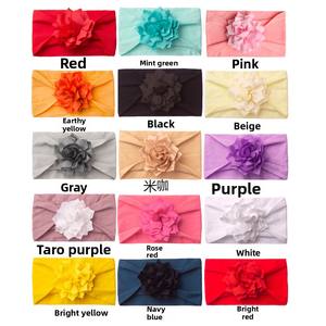 Bandeau pour bébé doux à fleurs de style européen américain Bandeau confortable de couleur unie pour enfants Accessoire mignon pour bébé - Product Image 4