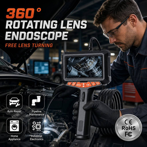 360 °   Endoscopio de Lente Giratoria Semirrígido con Pantalla de 5 Pulgadas 1080P HD IP67 para Inspección de Tuberías Curvas y Drenajes - Product Image 1