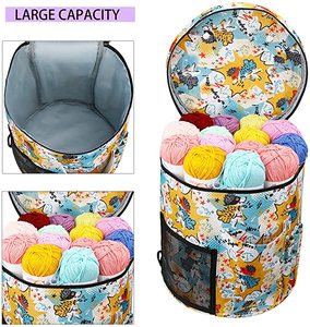 Large Capacity/Portable/Lightweight Yarn <strong>Storage</strong> <strong>Knitting</strong> Tote Organizer Bag with Shoulder Strap - Product Image 3