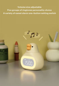 Cartoon Alarm <b>Clock</b> Auto Set Wall <b>Clock</b> Plastic Quartz Design for Living Room Single Face Needle Display - Product Image 6