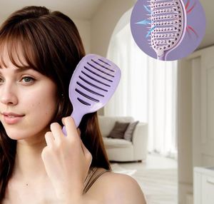 Cepillo para el Cabello de Nylon ABS Personalizado de Fábrica, Fácil de Limpiar, Impermeable, con Ventilación, Masajeador de Cuero Cabelludo, Desenredante, de TPR, para el Hogar - Product Image 4