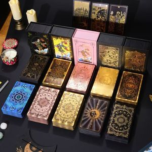 78 Cartas del <span class=keywords><strong>Tarot</strong></span> Clásicas Doradas, Cartas de Lujo Resistentes al Agua con Lámina Dorada en Caja para Explorar <span class=keywords><strong>el</strong></span> <span class=keywords><strong>Mundo</strong></span> Misterioso en Profundidad - Product Image 1