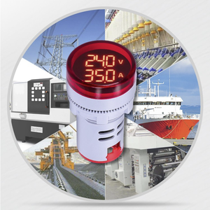 Voltmeter Digital pengukur Amper 22mm, AC50-500V 0-100A voltase LED <span class=keywords><strong>Pilot</strong></span> Light penguji arus Ampermeter <span class=keywords><strong>2</strong></span> in 1 dengan CT - Product Image 5