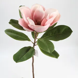 SNA1388A Wholesale Wedding Decoration Polyester Single Artificial Magnolia Flower Bouquet