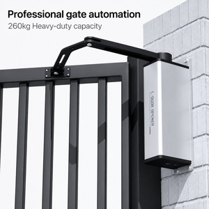 Ouvre-<span class=keywords><strong>portail</strong></span> battant <span class=keywords><strong>articulé</strong></span> moderne en alliage d'aluminium avec <span class=keywords><strong>moteur</strong></span> DC sans balais, capacité de charge 260 kg, télécommande 433 MHz pour entrée extérieure - Product Image 1