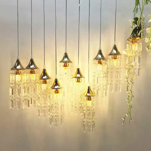 Plafonniers de lustre en acrylique à 10 têtes, accessoires de <span class=keywords><strong>mariage</strong></span> en cristal, suspension avec ampoule pour scène - Product Image 1