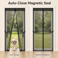 Moustiquaire magnétique toutes saisons pour porte, rideau en nylon anti-insectes pour patio, véranda, maison, avec tailles personnalisables