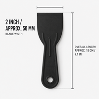 Couteau à mastic flexible en plastique de 2 pouces avec manche intégré, qualité professionnelle pour la réparation de petites surfaces murales et les travaux de cloisons sèches - Vente en gros
