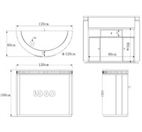 Vente chaude Bureau de caisse moderne de haute qualité en bois Table demi-ronde Bureau de réception circulaire de luxe
