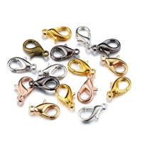 Matières premières pour accessoires de bijoux : Fermoir mousqueton en alliage, accessoires de porte-clés en métal, connecteurs pour bracelets et colliers, connecteurs de pendentifs.