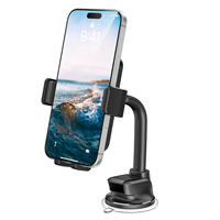 Support de téléphone pour voiture APPS2CAR avec ventouse complète, breveté, à dégagement rapide à une main, col de cygne flexible