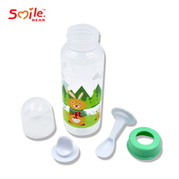 Biberon Bébé en Silicone Personnalisé en Usine 3-en-1 Résistant aux Hautes Températures, Sans BPA, Motif Animal Mignon, Cuillère Anti-Colique 0-12 Mois