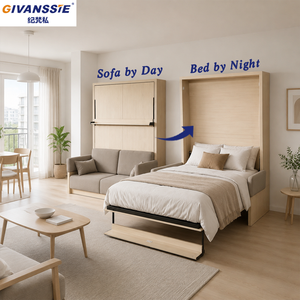 Cama Murphy Modular <span class=keywords><strong>de</strong></span> Estilo Nórdico, Personalizable, Moderna, Ahorradora <span class=keywords><strong>de</strong></span> Espacio, Plegable Verticalmente, Fácil <span class=keywords><strong>de</strong></span> Montar, Cama Extraíble <span class=keywords><strong>de</strong></span> Pared con Sofá - Product Image 2