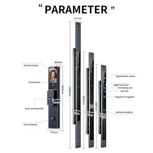 מנעול דלת חכם IP67 עמיד למים, ביומטרי עם זיהוי כף יד, Tuya WIFI, זיהוי פנים תלת מימדי, מנעול דיגיטלי חכם עם וידאו ו-RFID - Product Image 5