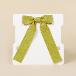 Europe and America New Girls' European American Style Corduroy Big Bow Bronzed Children's Hair <b>Clip</b> Princess Hair Accessories - Product Image 2