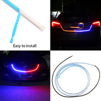 Bande lumineuse souple à LED pour voiture avec lumière en silicone à double clignotement rouge et bleu et changement automatique de bande lumineuse