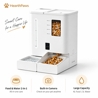 Distributeur intelligent de nourriture pour animaux de compagnie avec contrôle à distance par application WiFi Bluetooth double bande, capacité de 5 L pour nourriture et 4 L pour eau, distribution programmée