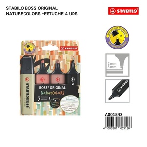 Set di 4 Stabilo Boss colori natura marcatori-materiale scolastico di qualità
