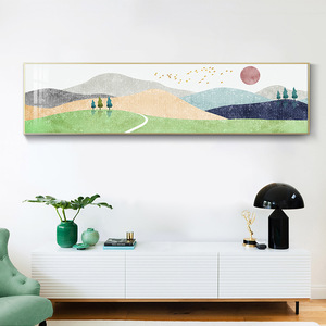 Quadro Moderno Semplice Rettangolare con Cornice, Decorazione per Camera da Letto, Dipinto a Mano su Tela, Edificio Dorato Sogno, Banner Murale, Sfondo TV - Product Image 1