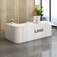 QT-231X Comptoir d'angle commercial en cuir en forme de L simple avec rangement pour magasins de vêtements, design minimaliste moderne
