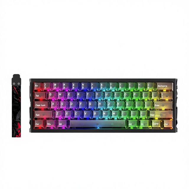 CNC Aluminum Alloy Hollow Magnetic Axis 61 Keys RGB Backlit High-End Customized Gaming Keyboard