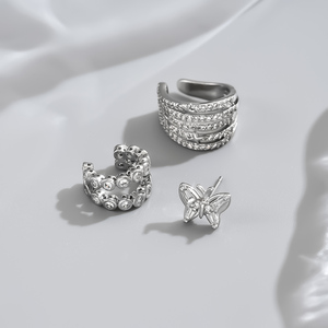 <span class=keywords><strong>2025</strong></span> mới nhất trong kho Sao Bướm Clip-on Bông tai cho phụ nữ Zircon đá không xuyên sụn Tai Cuff thiết kế leo núi - Product Image 3